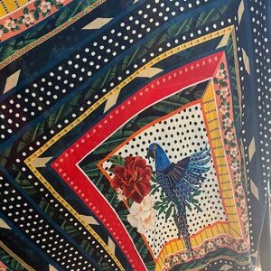 FARM RIO rayon gorgeous print birds skirt size small